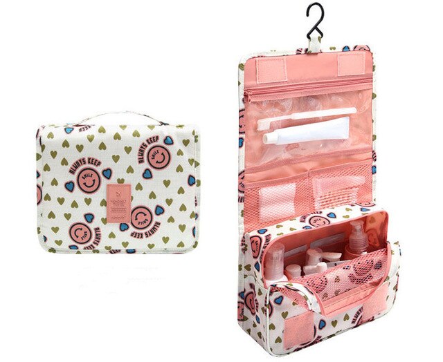 Women fashion Travel Nylon water-proof cosmetics bags beauty makeup bags bathroom organizer of portable bath hook washing up bag