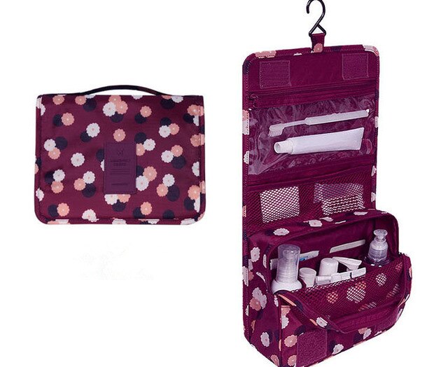 Women fashion Travel Nylon water-proof cosmetics bags beauty makeup bags bathroom organizer of portable bath hook washing up bag