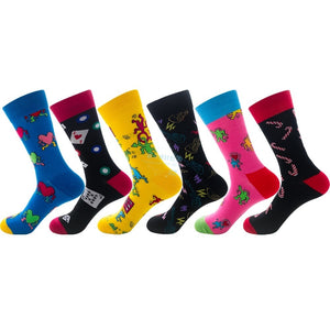 PEONFLY keith haring Fancy Character Smiley Face Colorful Personality Funny Women Men Unisex Socks Happy Socks Cotton Cozy Socks